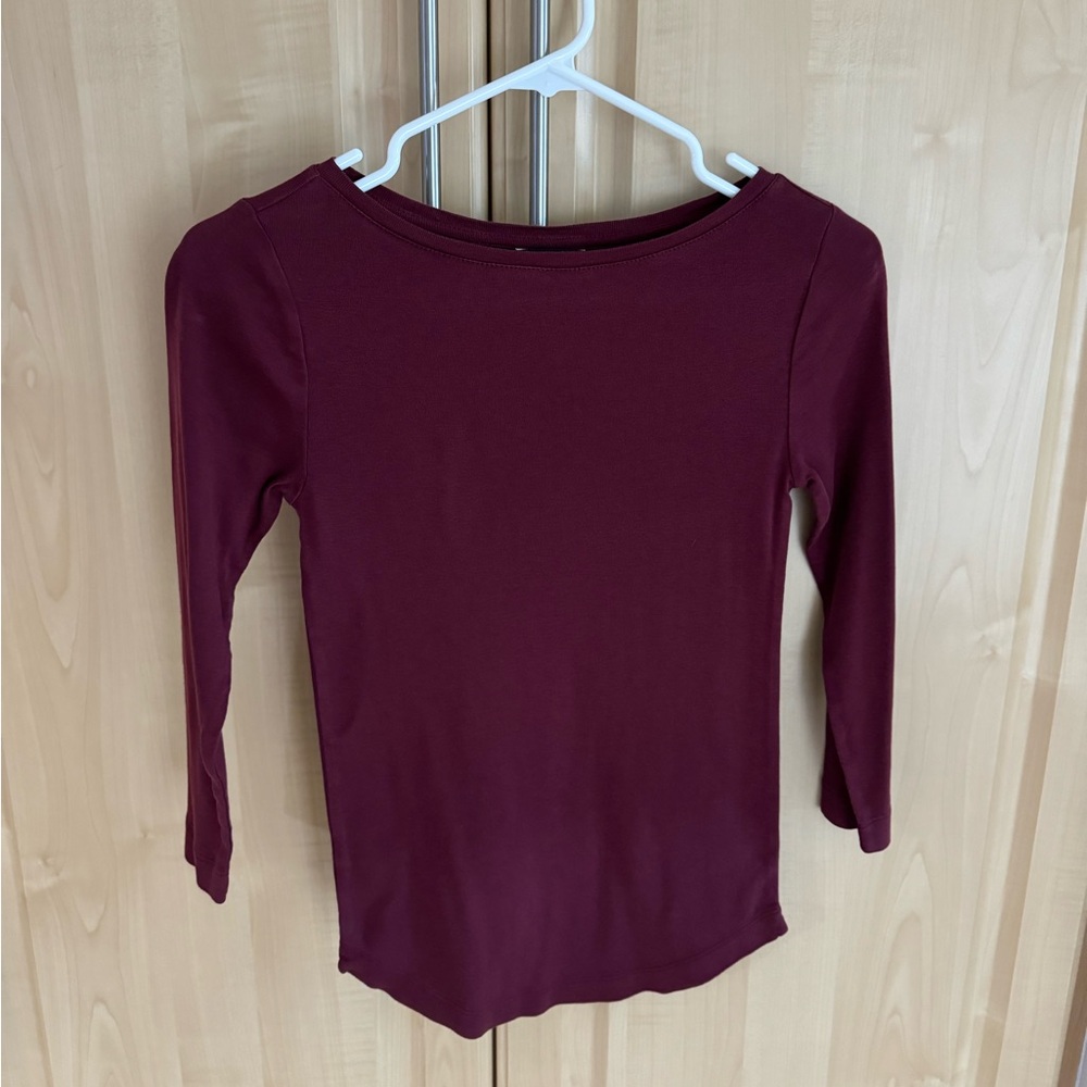 Ann Taylor boat neck 3/4 sleeve tee XS